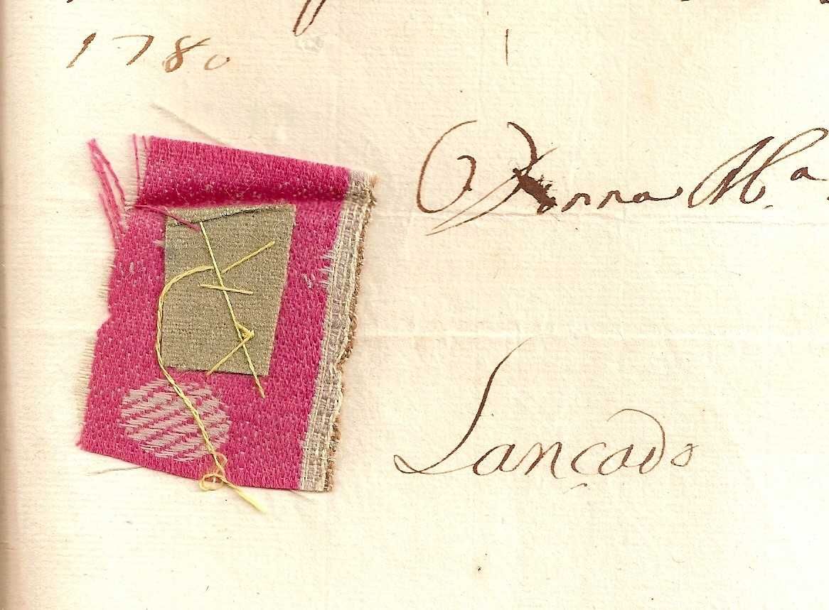 MANUSCRITO com Encomenda de TECIDOS a um Comerciante de Lisboa em 1780