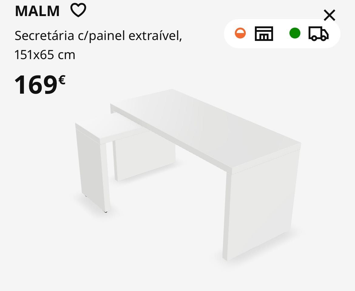 Conjunto secretária + bloco de gavetas