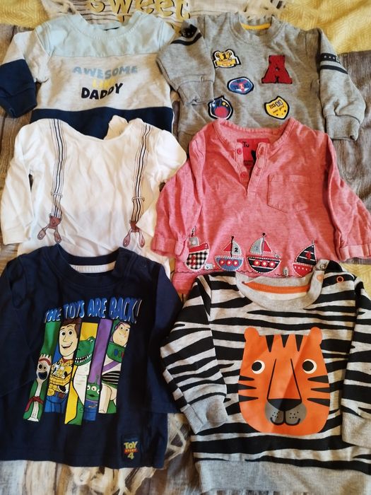 Paka ubrań dla niemowlaka ,bluzki z długim rękawem,bluzy dla chłopca r