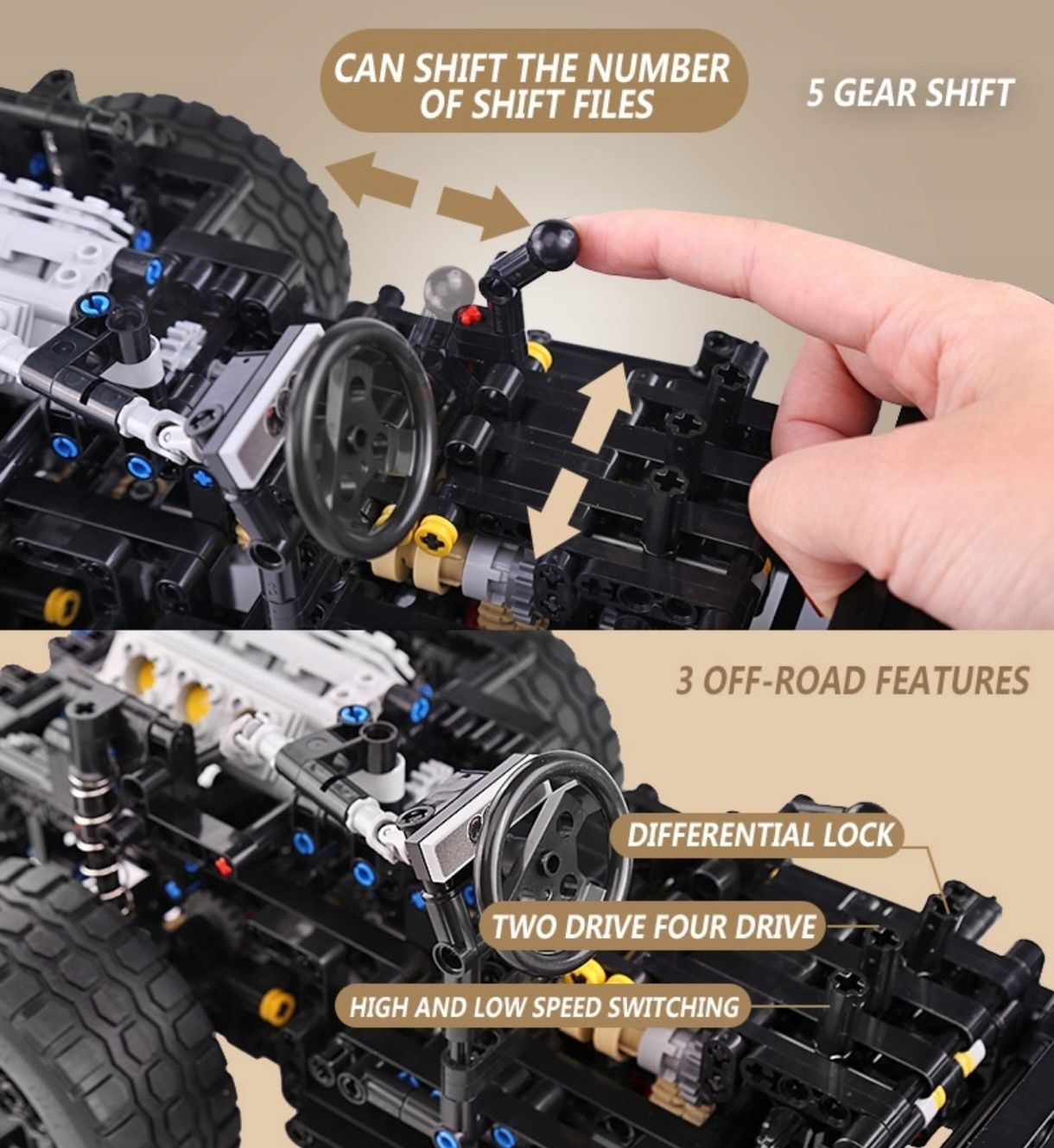 Klocki technic Jeep Wrangler cross SUV Mould King
