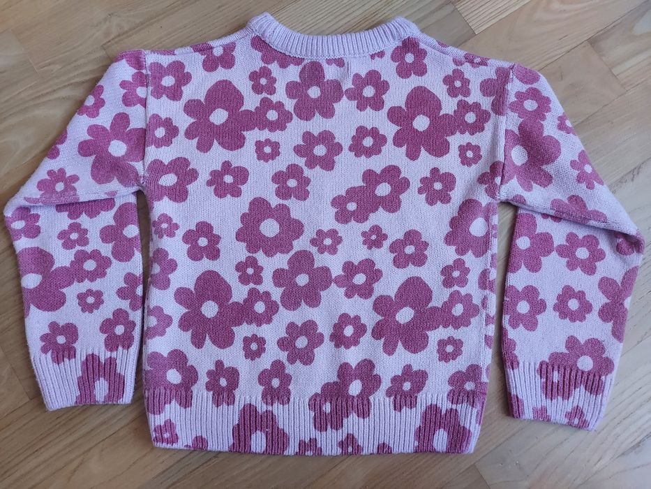 Дитячий теплий в'язаний светр Sinsay 128см з квітами