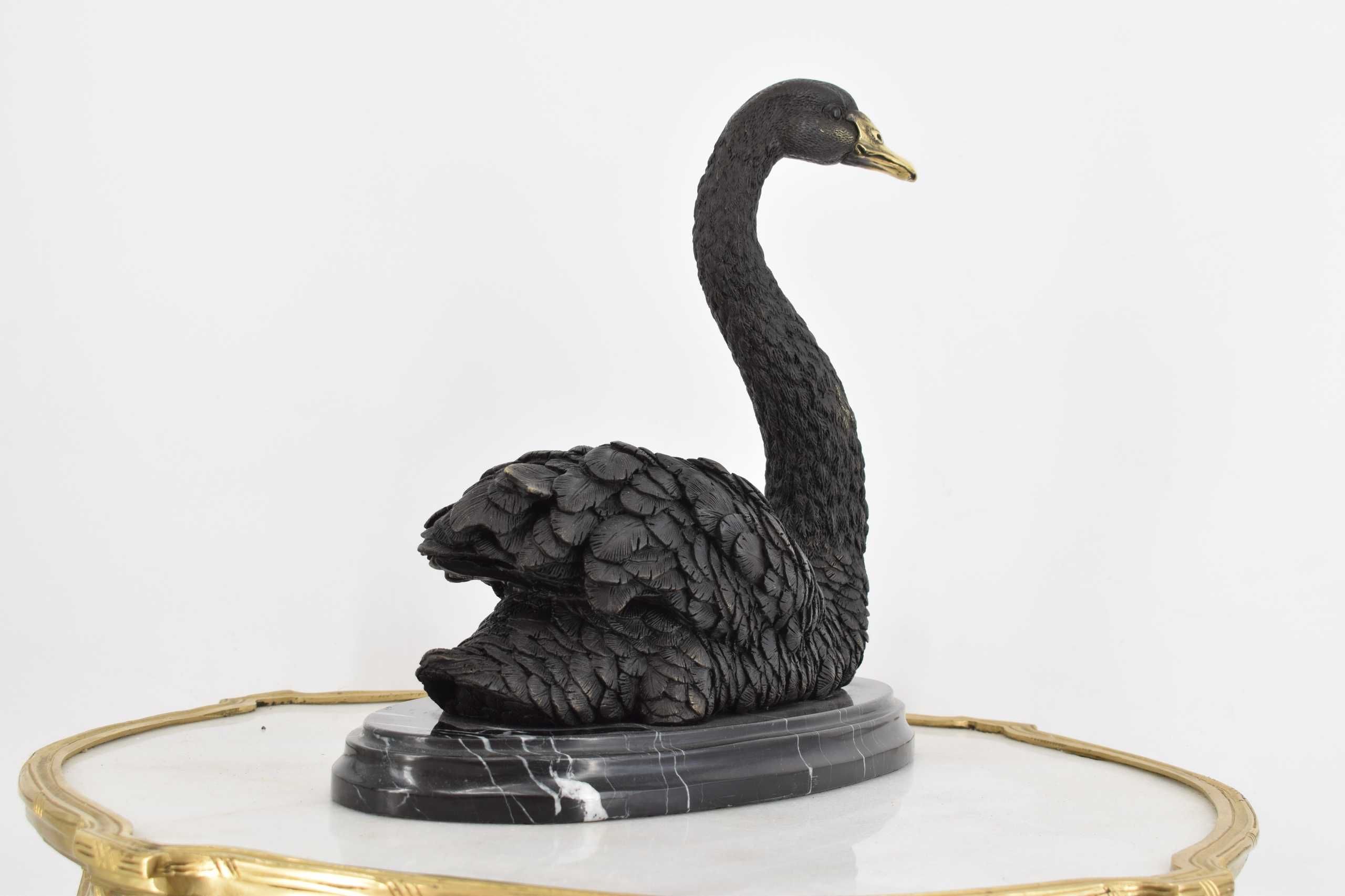 Dostojny Łabędź - Brąz - Granitowa Podstawa - Figura z Brązu Dekoracja