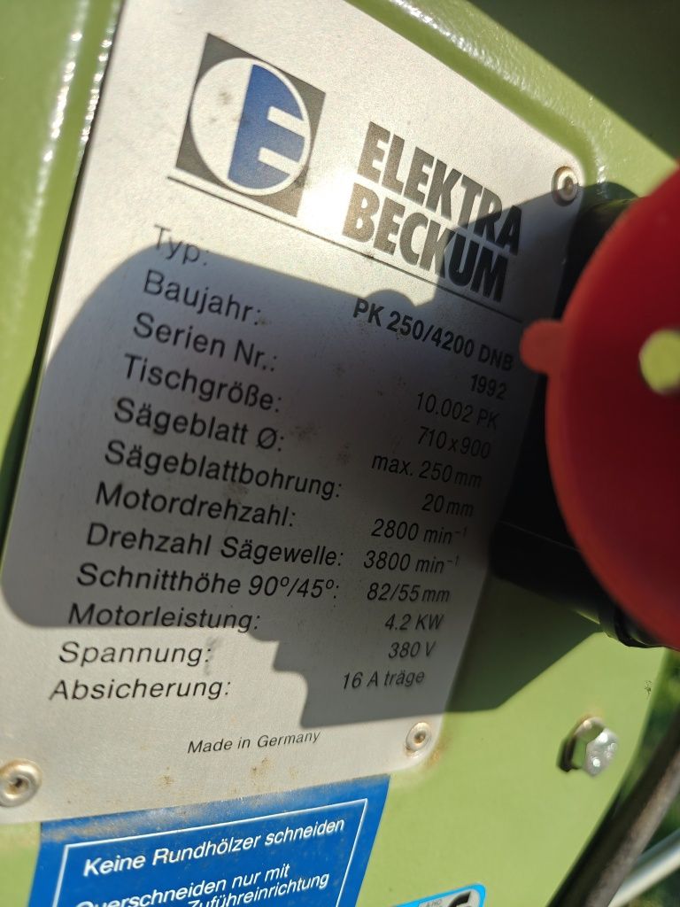 Piła stołowa formatowa Elektra Beckum 380v
