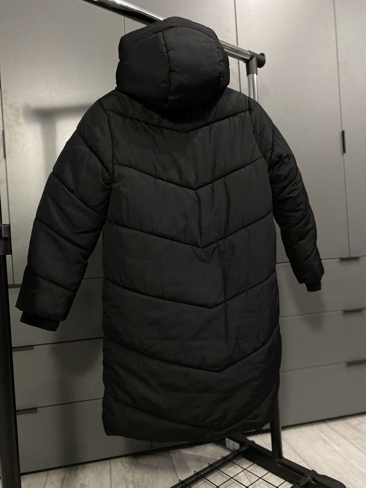 Пуховик Next 146 рост удлиненная куртка пальто + шапка в подарок