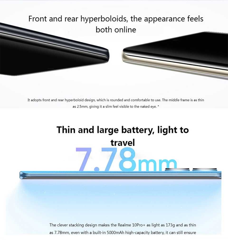 Смартфон Realme 10 Pro Plus 5G 8GB/256GB Midnight Black. Новий.