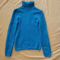 Новий блакитний кашеміровий светр гольф водолазка