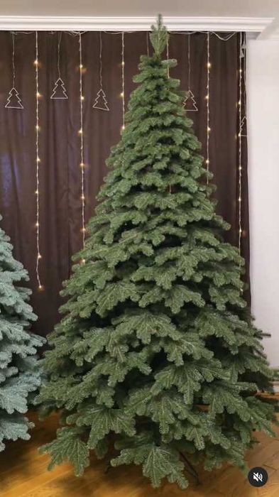 Хіт продажу! Елітна лита штучна ялинка Кедр зелена/голуба . Литая елка