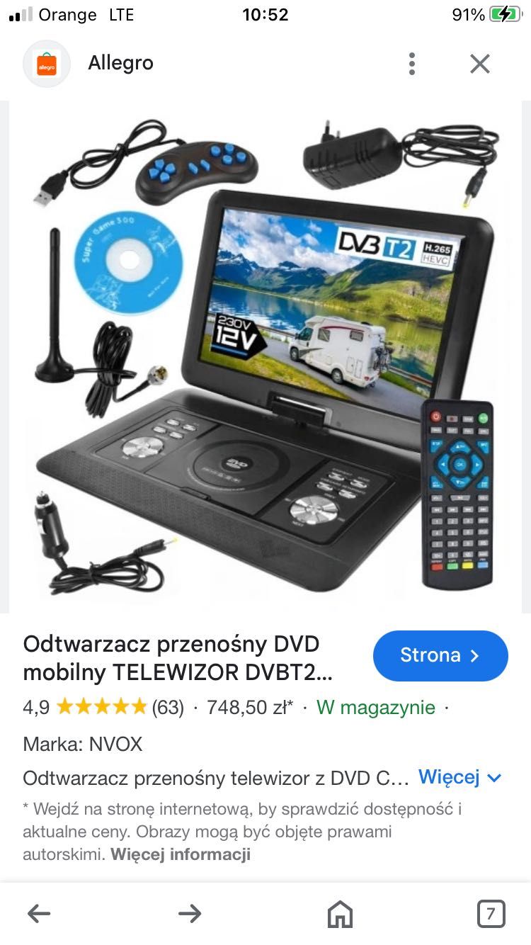Przenośne DvD z Dvbt 2