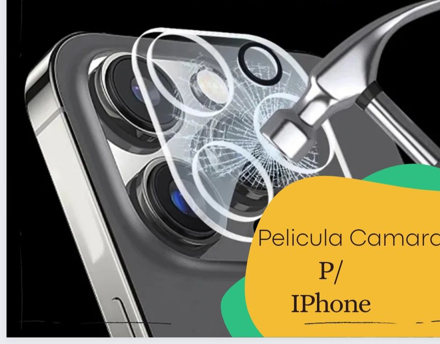 Película vidro P/ Câmara iphone 14 / 14 Max / 14 Pró Max / 12 Pró