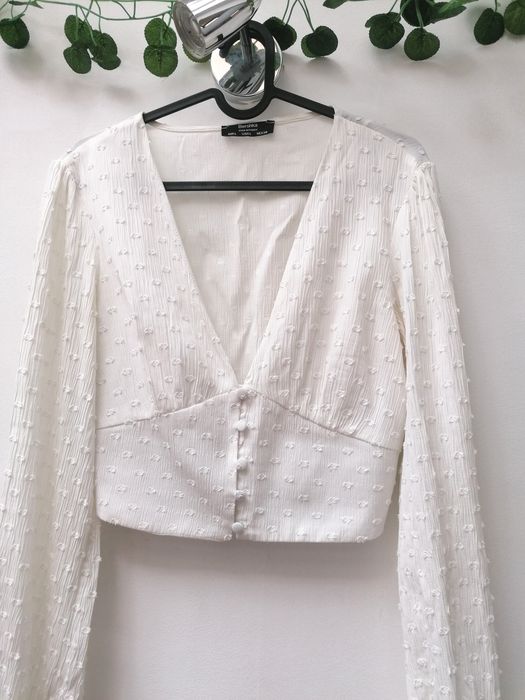 Blusa Branca de Manga Comprida