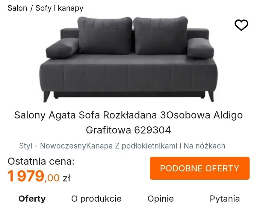 Sofa Aldigo z funkcją spania i pojemnikiem na pościel