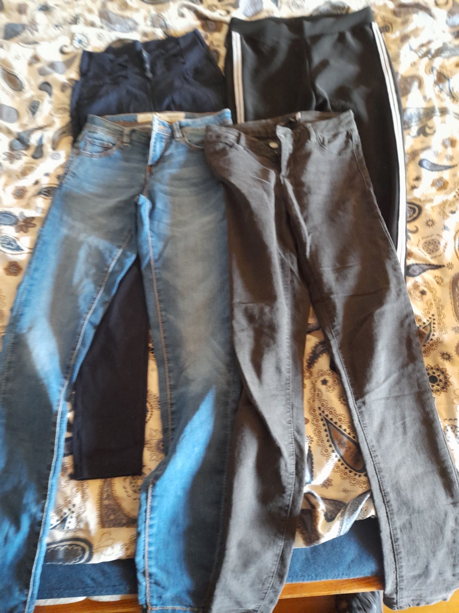 Spodnie jeans leginsy r 152 158 gratis spódniczki