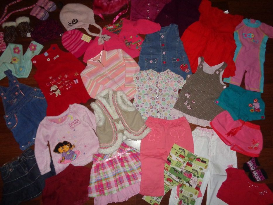 OKAZJA duży zestaw ciuszków PAKA jesień - zima dla dziewczynki 6-18 m.