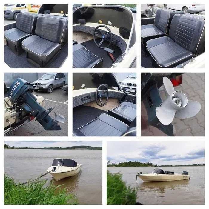 Łódź Motorowa Motorówka 40 KM Evinrude PRZYCZEPA Plandeka Bimini