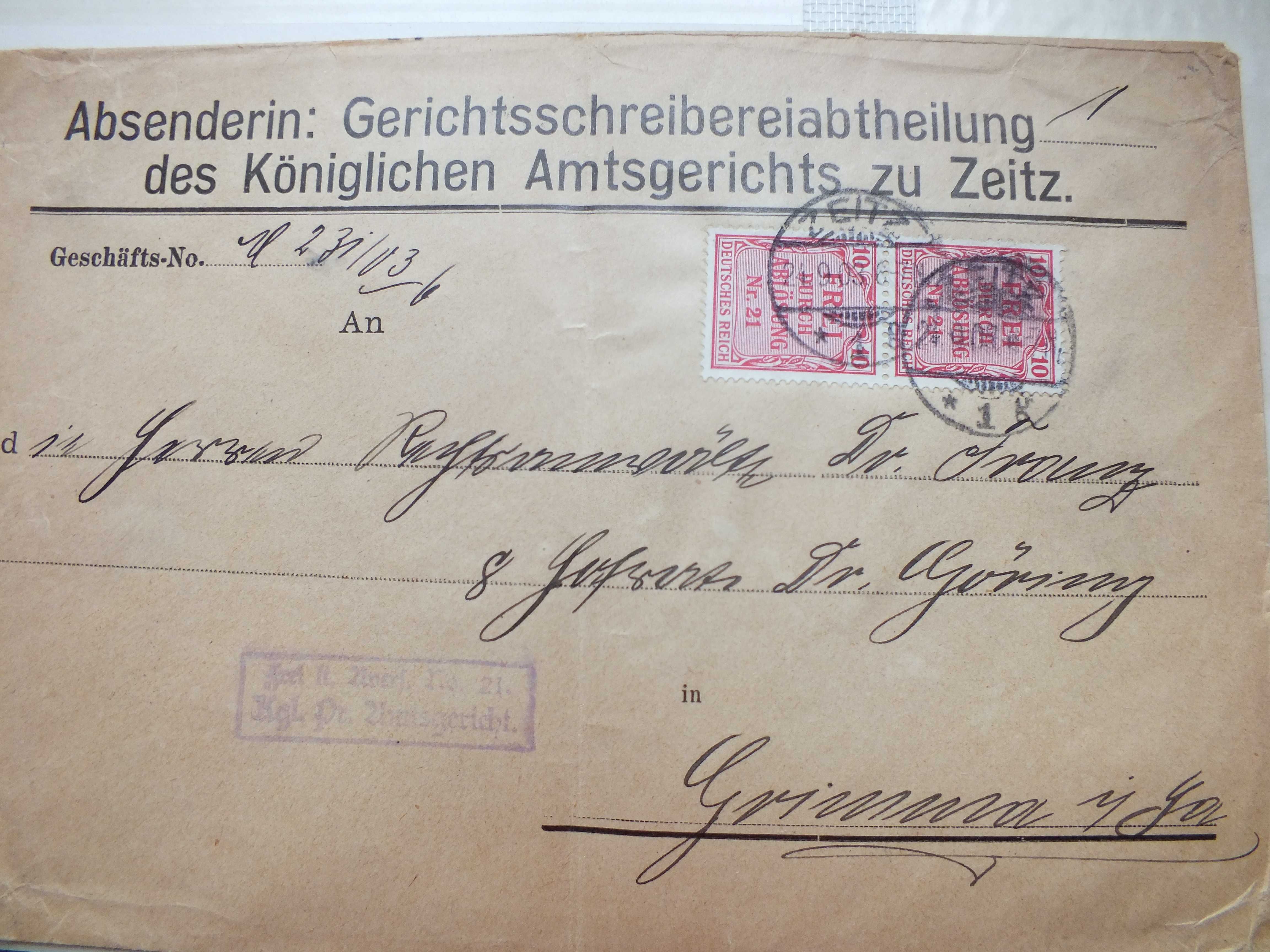koperta znaczki Mi D4 Niemcy 1903r. Rzesza pieczęć ORZEŁ Reich FDC