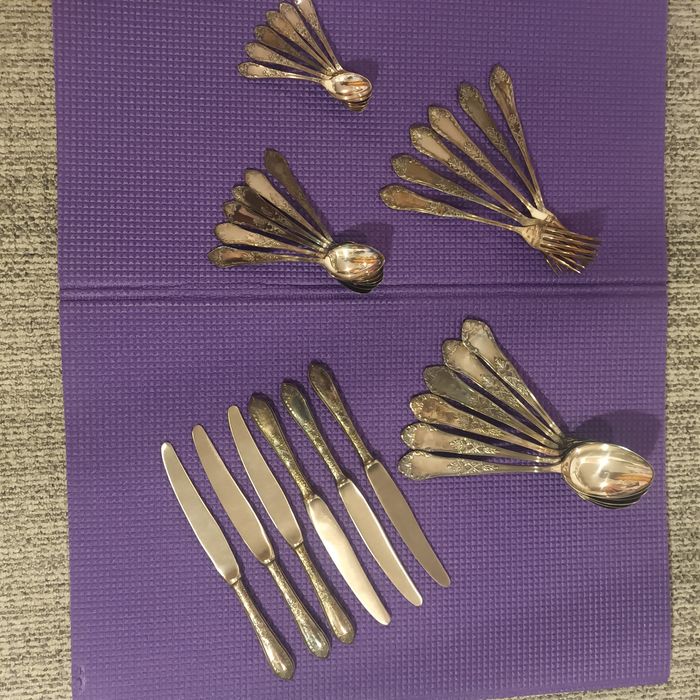 Sztućce radzieckie posrebrzane komplet