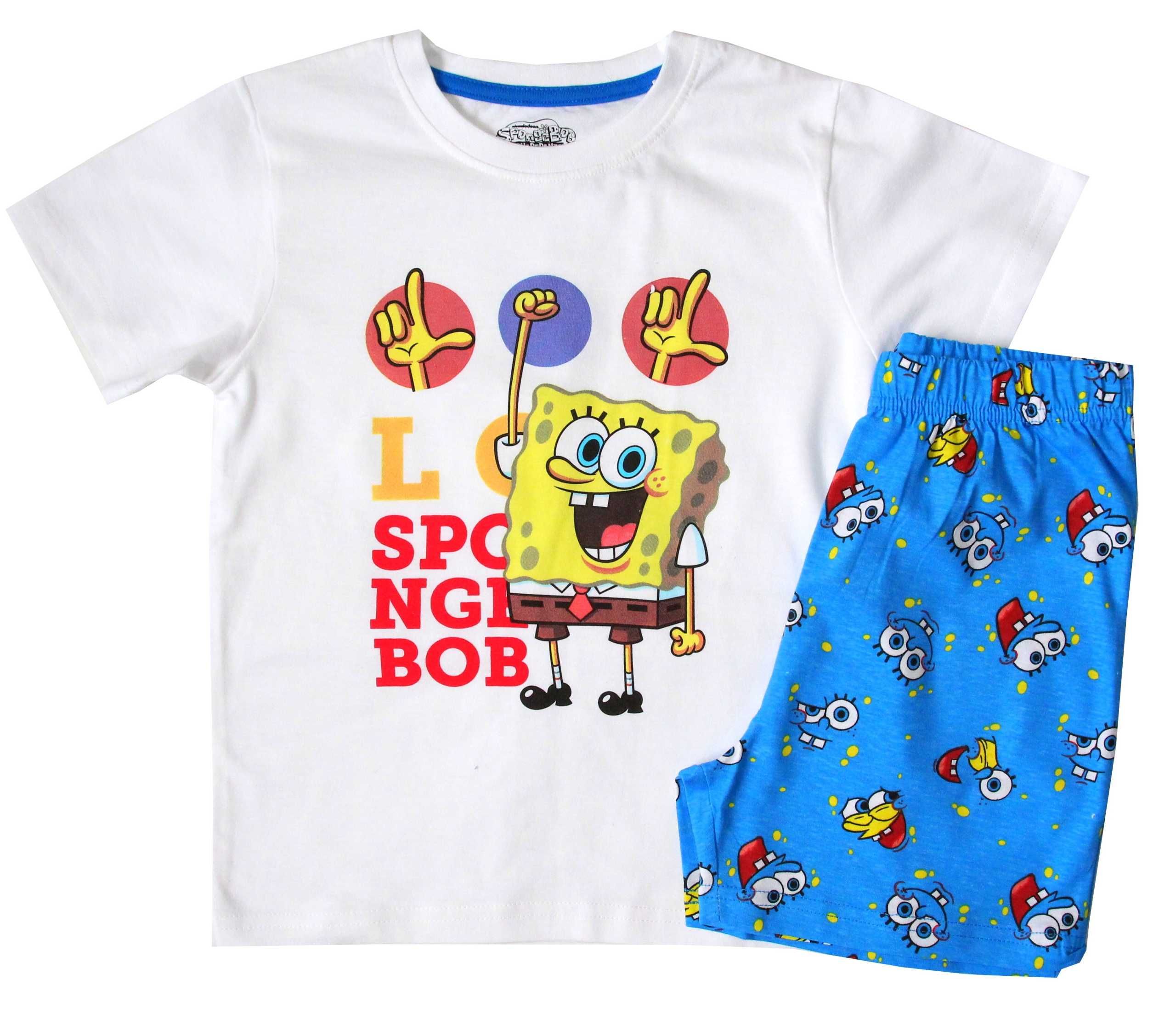 PIŻAMA SPONGEBOB chłopięca kr spodenki koszulka bawełna 110