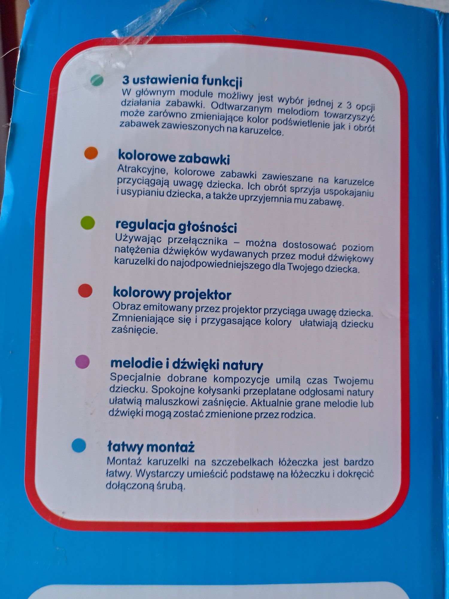 Karuzela do łóżeczka z projektorem