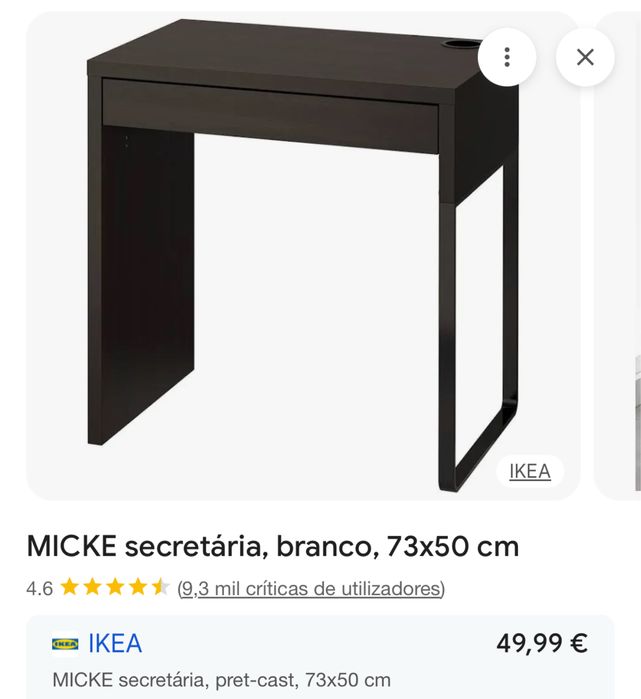 Secretária preta MICKE IKEA