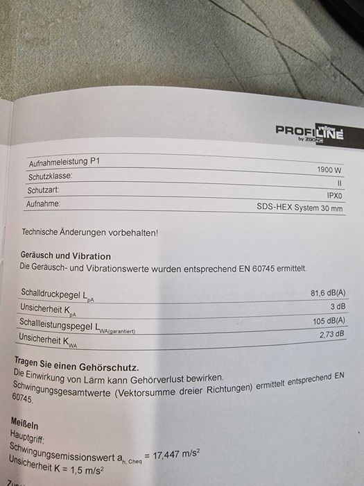 Młot wyburzeniowy Profiline YPL1900 60J