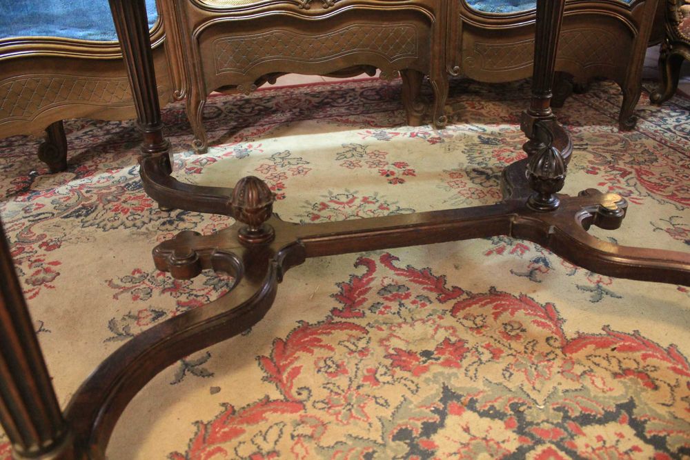 Francuskie biurko z szufladą centralną - pasisander - Gryfino