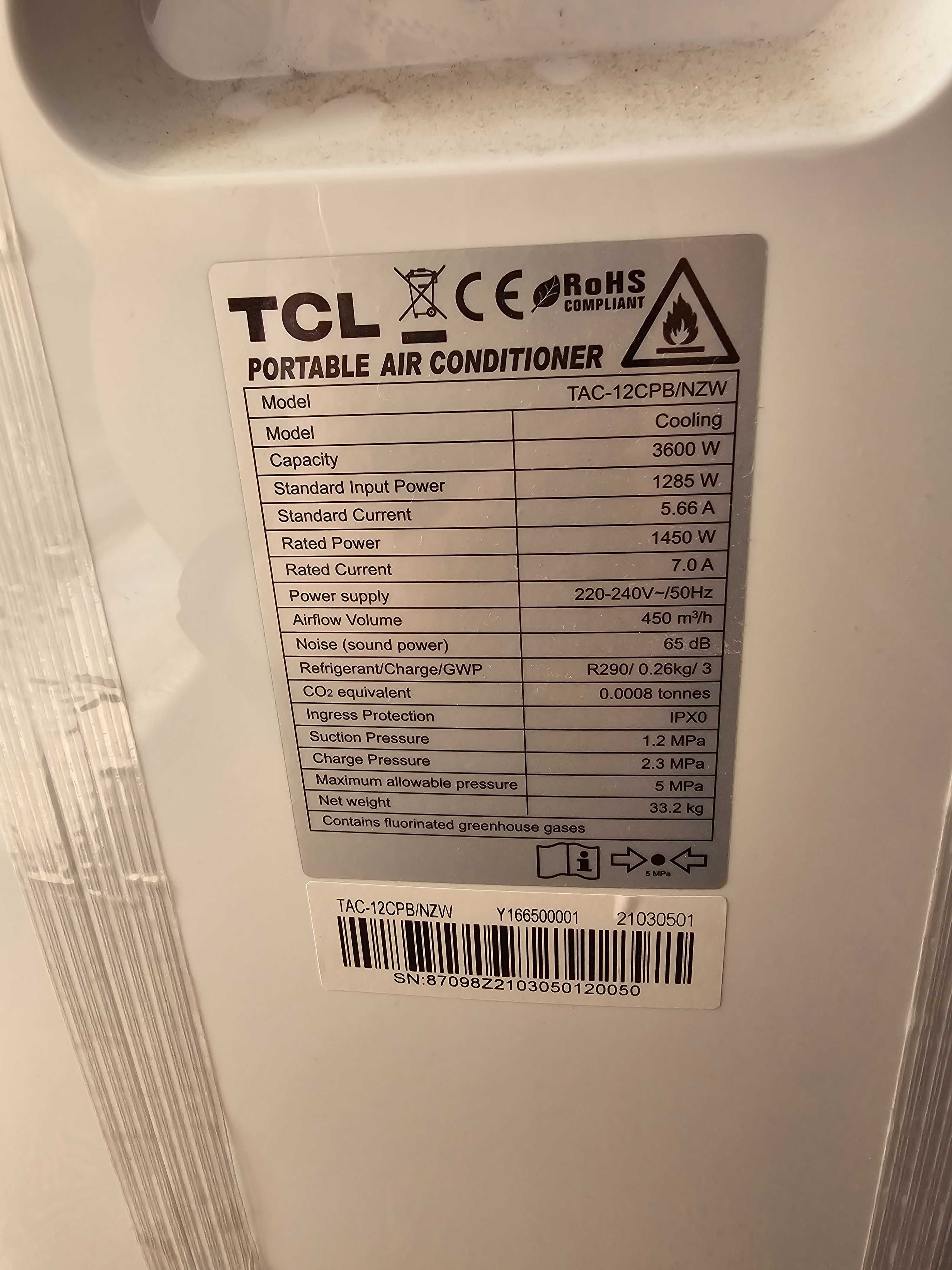 Klimatyzator Przenośny TCL TAC-12CPB Biały