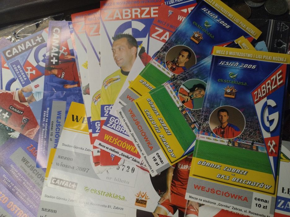 Górnik Zabrze bilety karnety ok 60 sztuk od 2004 roku