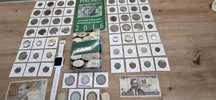 Klaser z monetami banknoty monety zestaw