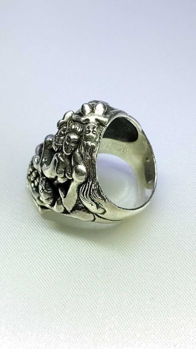 Srebrny sygnet - 925 - czaszka - nr 031