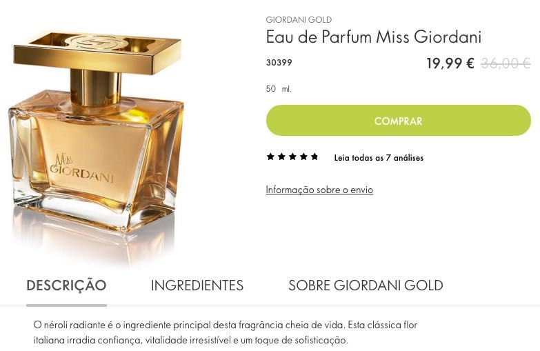 Perfume + Loção Corporal Perfumada Miss Giordani Gold