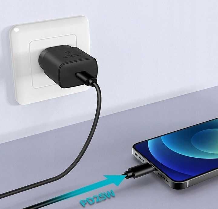 Ładowarka sieciowa PD 25W USB-C + Kabel USB typ C 1M JELLICO