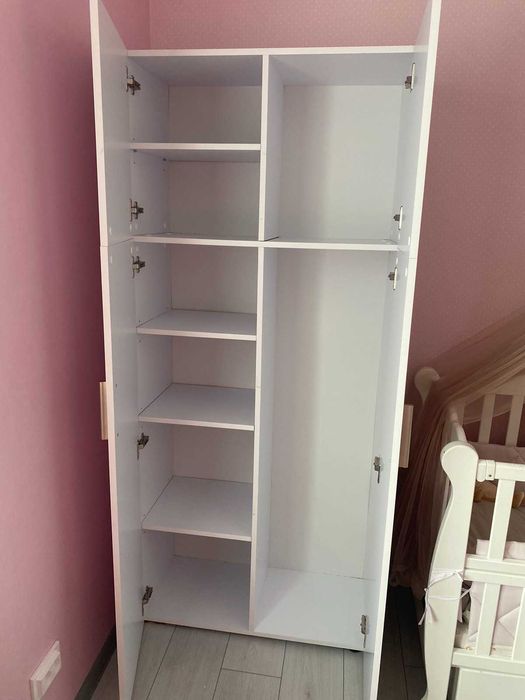 Шафа з полицями розпашна ля спальні, офісу прихожей  Біла