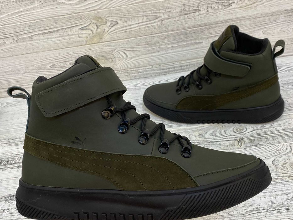 Зимові чоловічі кросівки на хутрі Шкіра! Розміри 40-45. Ботинки Puma