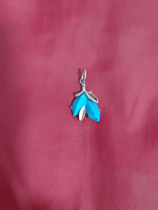 Кулон золото та срібло з бірюзою