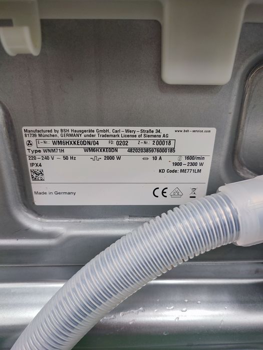 Пральна машина Siemens IQ700 I-Dos powerSpeedSystem WIFI 10kg 1600обер