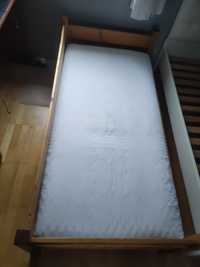 Łóżko drewniane sosnowe z materacem 90 cm