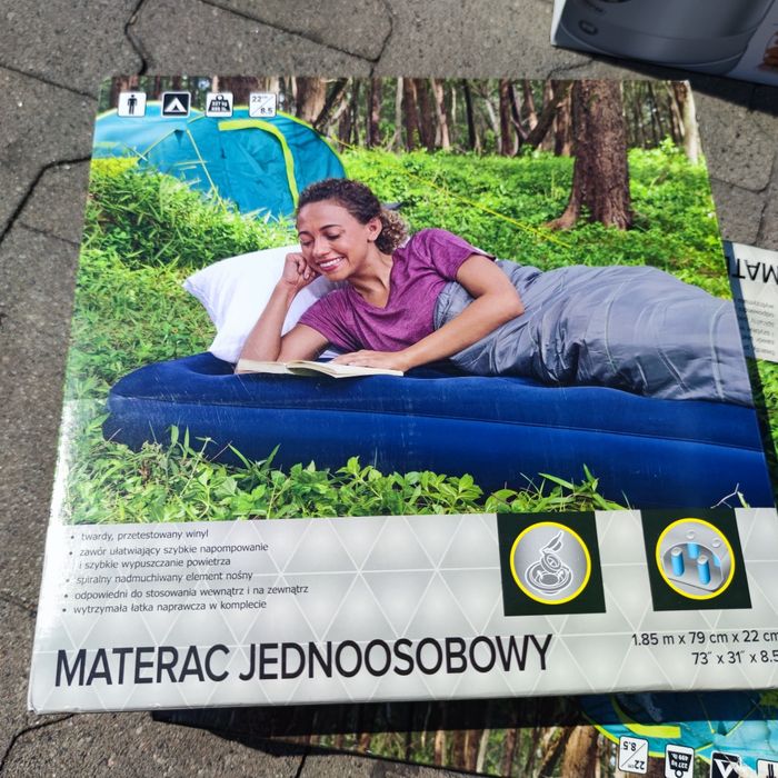 Materac 180x80 pompowany jednoosobowy 1os