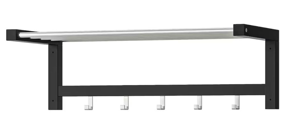 Ikea TJUSIG Półka na kapelusze, czarny, 79 cm