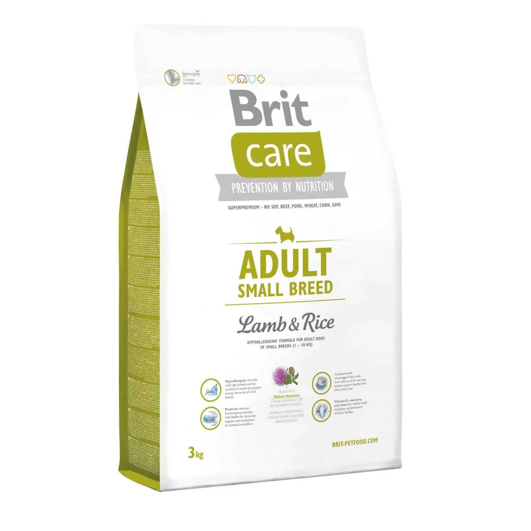 Корм для собак мелких пород Brit Care Adult Small Breed Lamb Rice 7кг