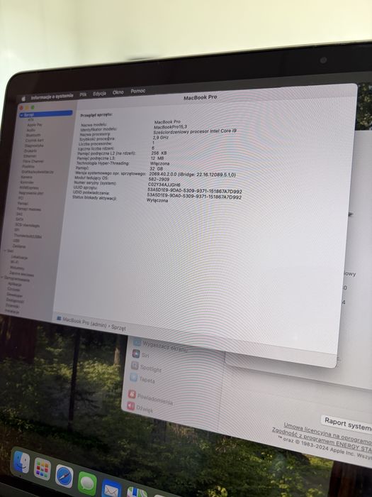 MacBook Pro 15, 2018, Intel Core i9, 32 RAM, Radeon Pro Vega 4Gb, 2Tb