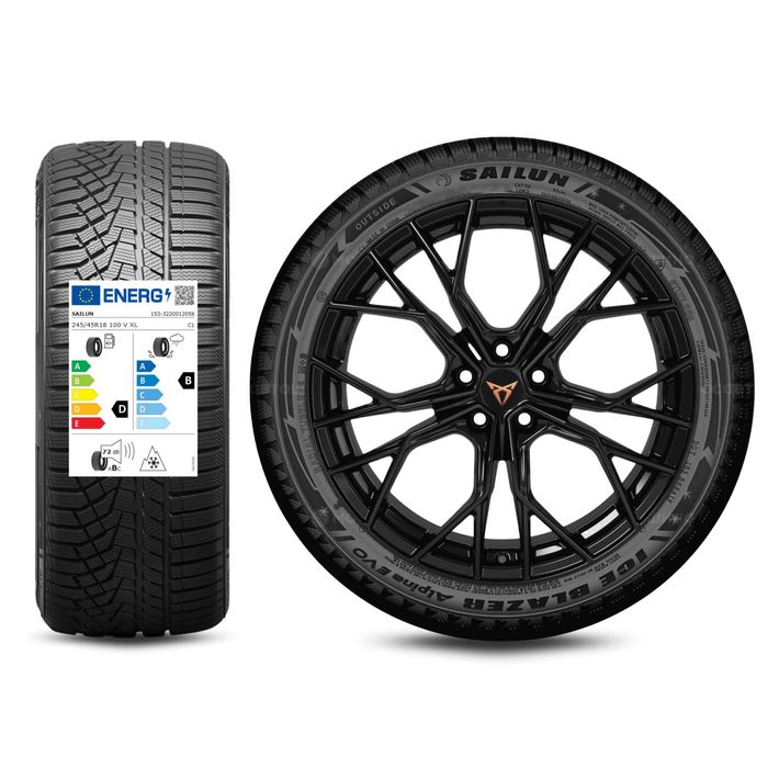 Nowe koła zima 18" Cupra Formentor 245/45R18 Sailun Czarny Połysk
