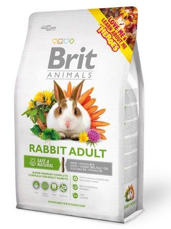 Niskokaloryczna karma z witaminami dla dorosłych królików Brit 300g