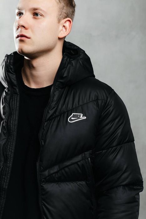 ФАВОРИТ! Куртка Nike NSW Black S M L XL пухан пуховик чорний найк