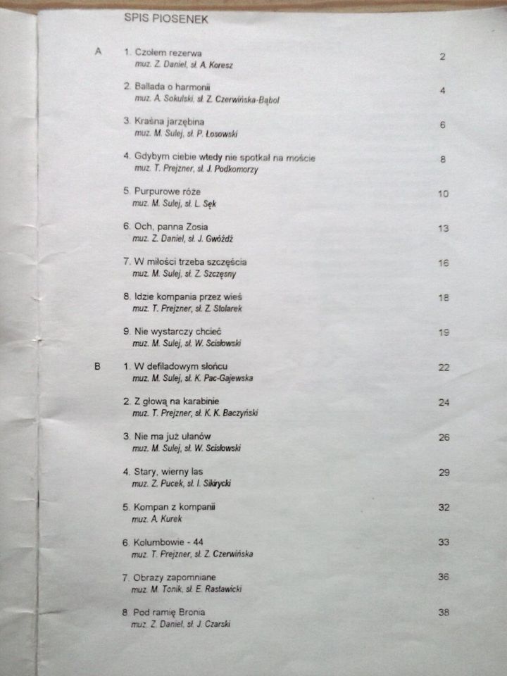 Śpiewnik Czołem rezerwa Piosenki wojskowe.
