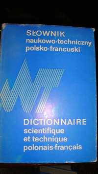 słownik naukowo -techniczny polsko- francuski, języka francuskiego