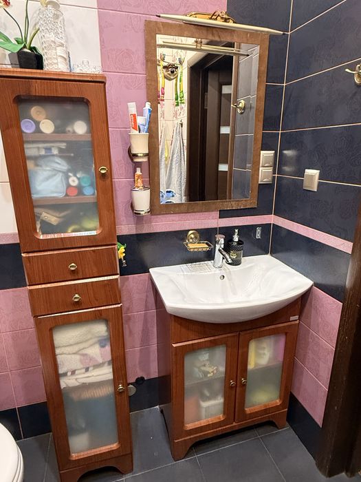 Раковина з тумбою, пенал, умивальник Cersanit, шафа для ванноі, кран,