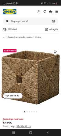 Caixa ikea palha