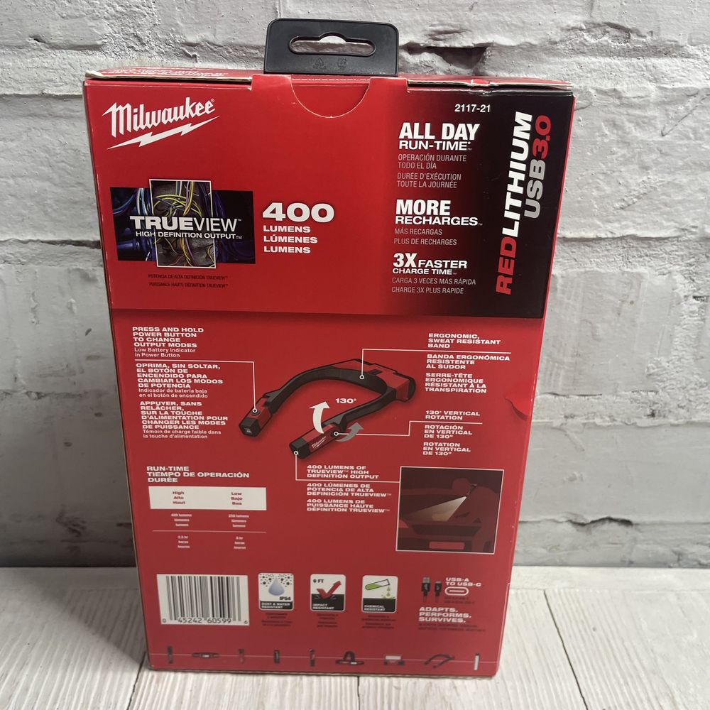 Нашейный фонарь Milwaukee 2117-21 REDLITHIUM USB 400L