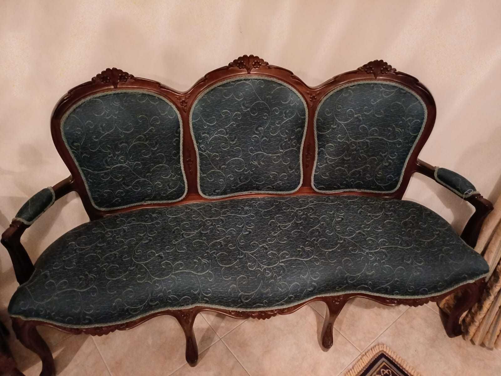 French Sofa com cadeira - Canapé  estilo Luis XV