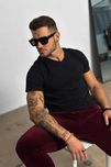 T-shirt męski BG BRANDENBURG V-NECK czarny rozmiar M